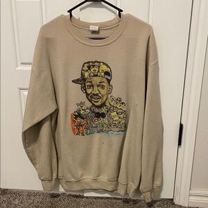 Men's Beige Graphic Sweater